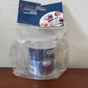 NEW Lifestyle Essentials Clear Cup with Handles Elderly Helper Cup Limits Spills